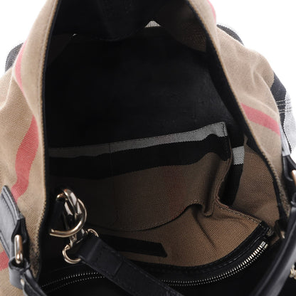 Burberry Canvas Mega Check Medium Susanna Hobo Black 6 of 10