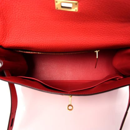 Hermes Taurillon Clemence Kelly Retourne 32 Rouge Casaque 7 of 39