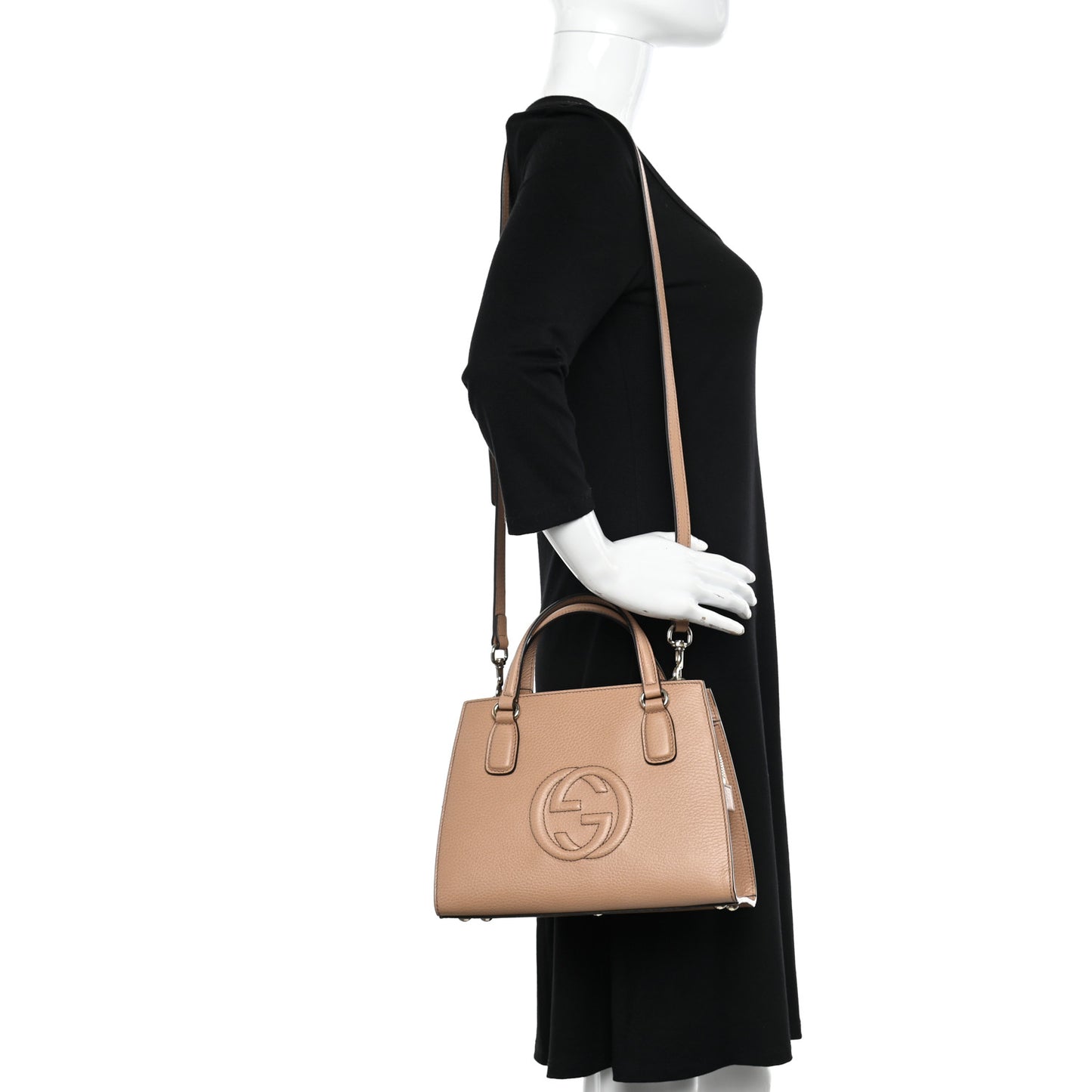 Dollar Calfskin Medium Soho Top Handle Satchel Camelia