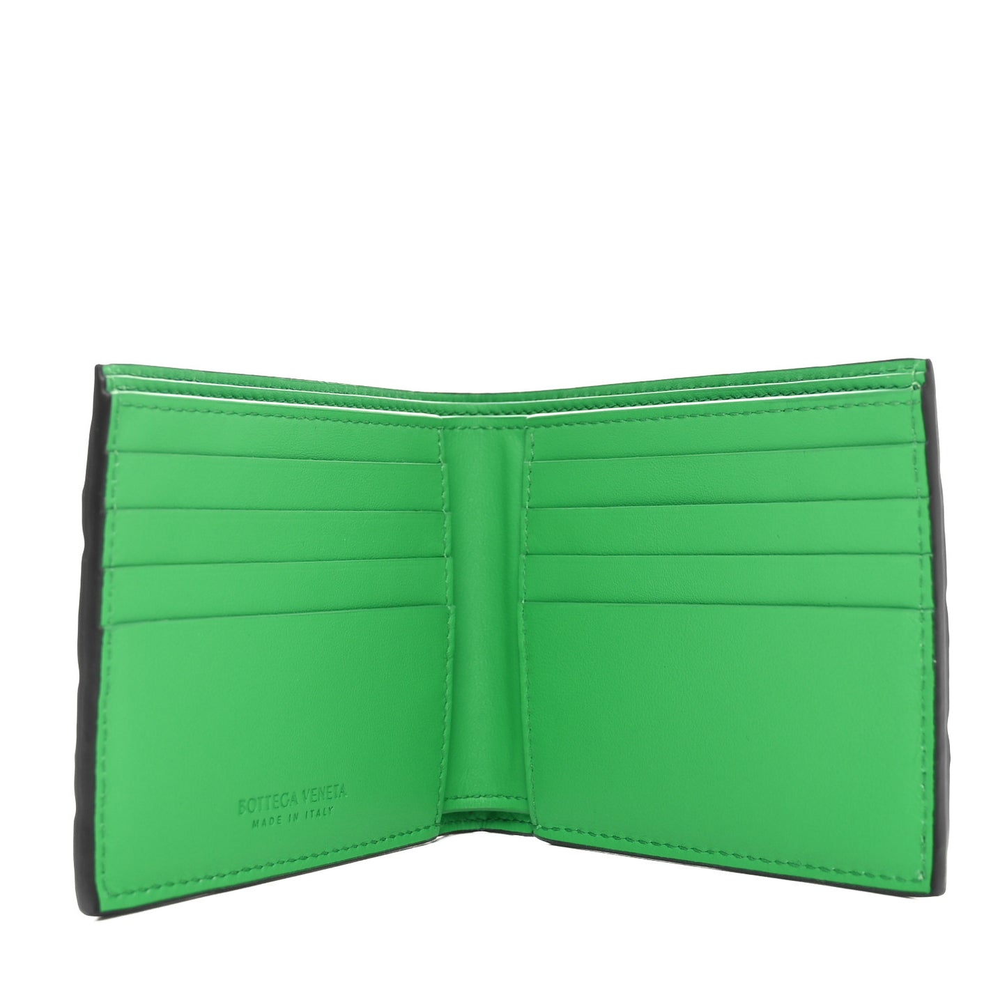 Nappa Intrecciato Bi-Fold Wallet Black Parakeet