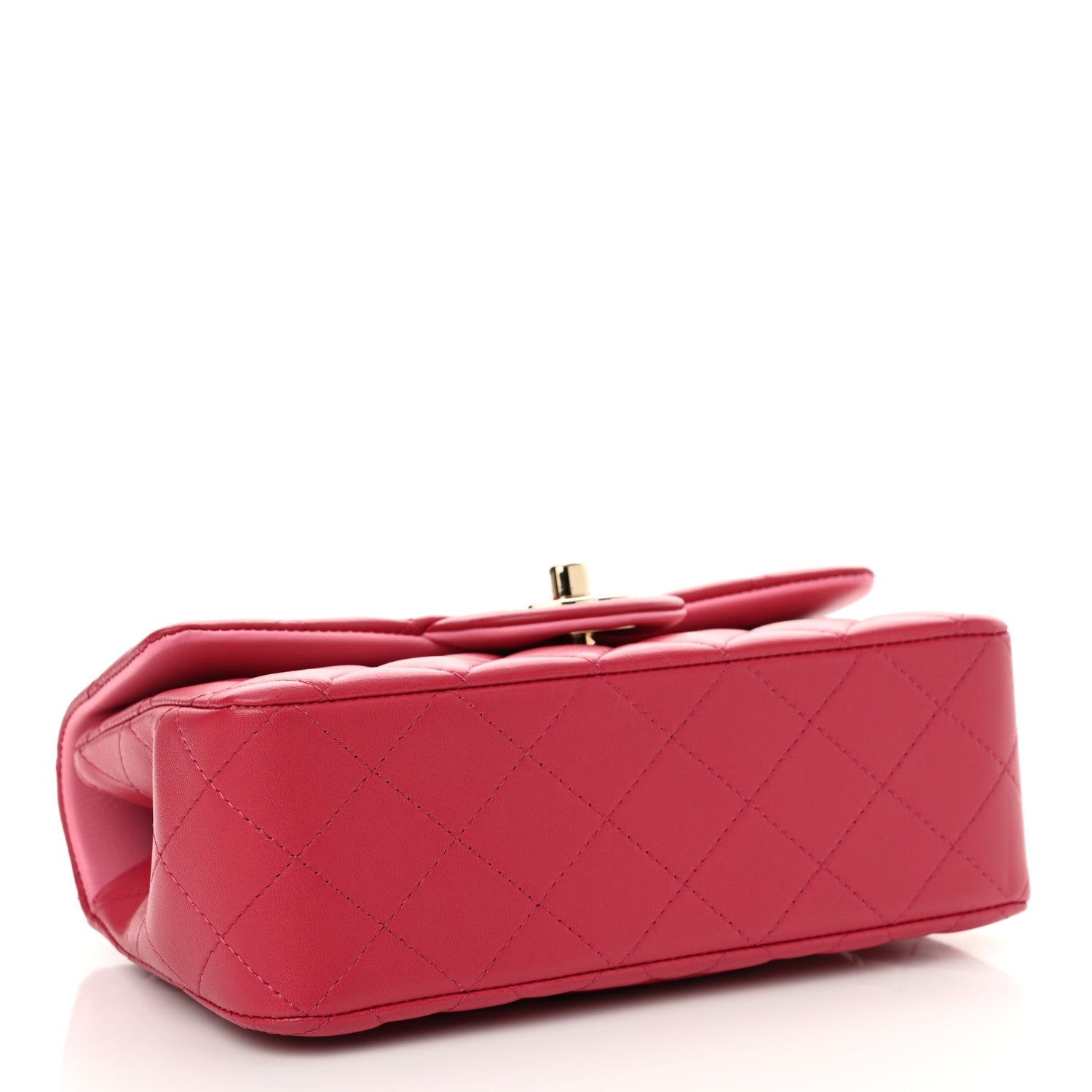 Chanel Lambskin Quilted Bi-Color Mini Top Handle Rectangular Flap Rose 4 of 11