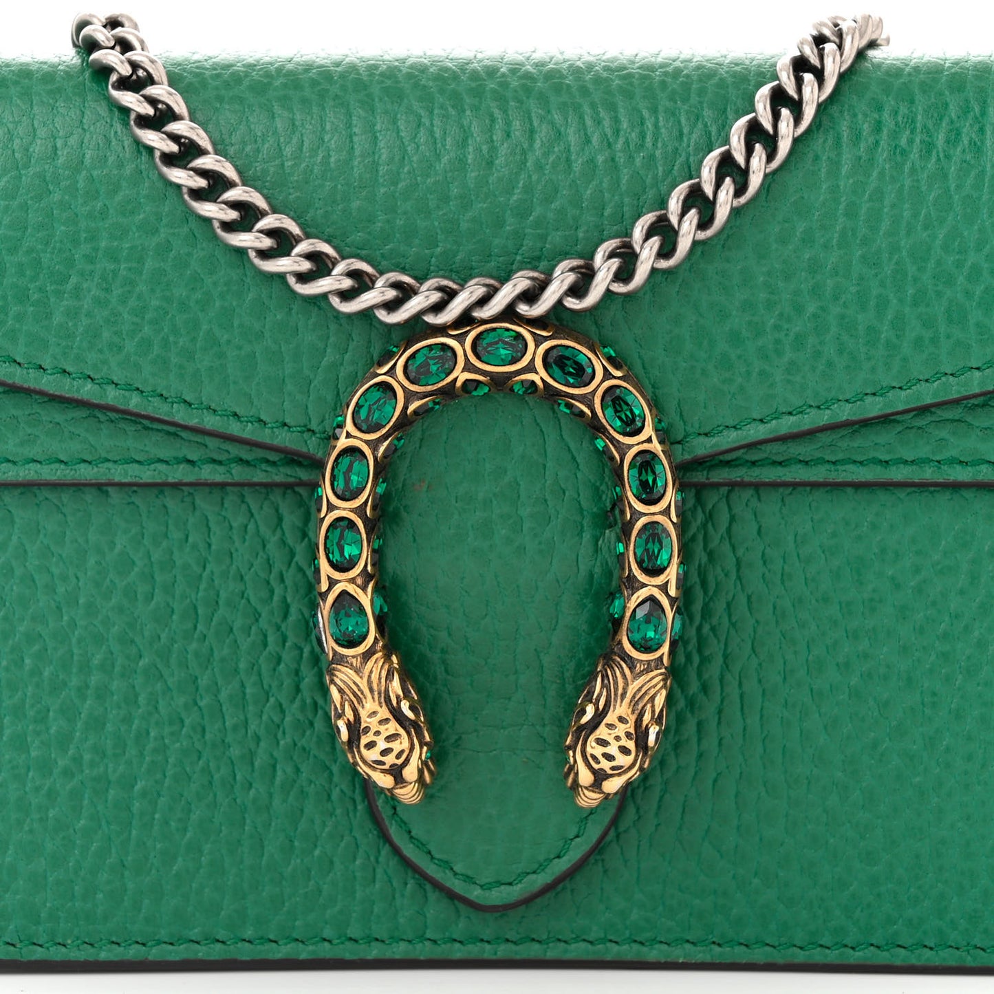 Dollar Calfskin Crystal Super Mini Dionysus Shoulder Bag Emerald