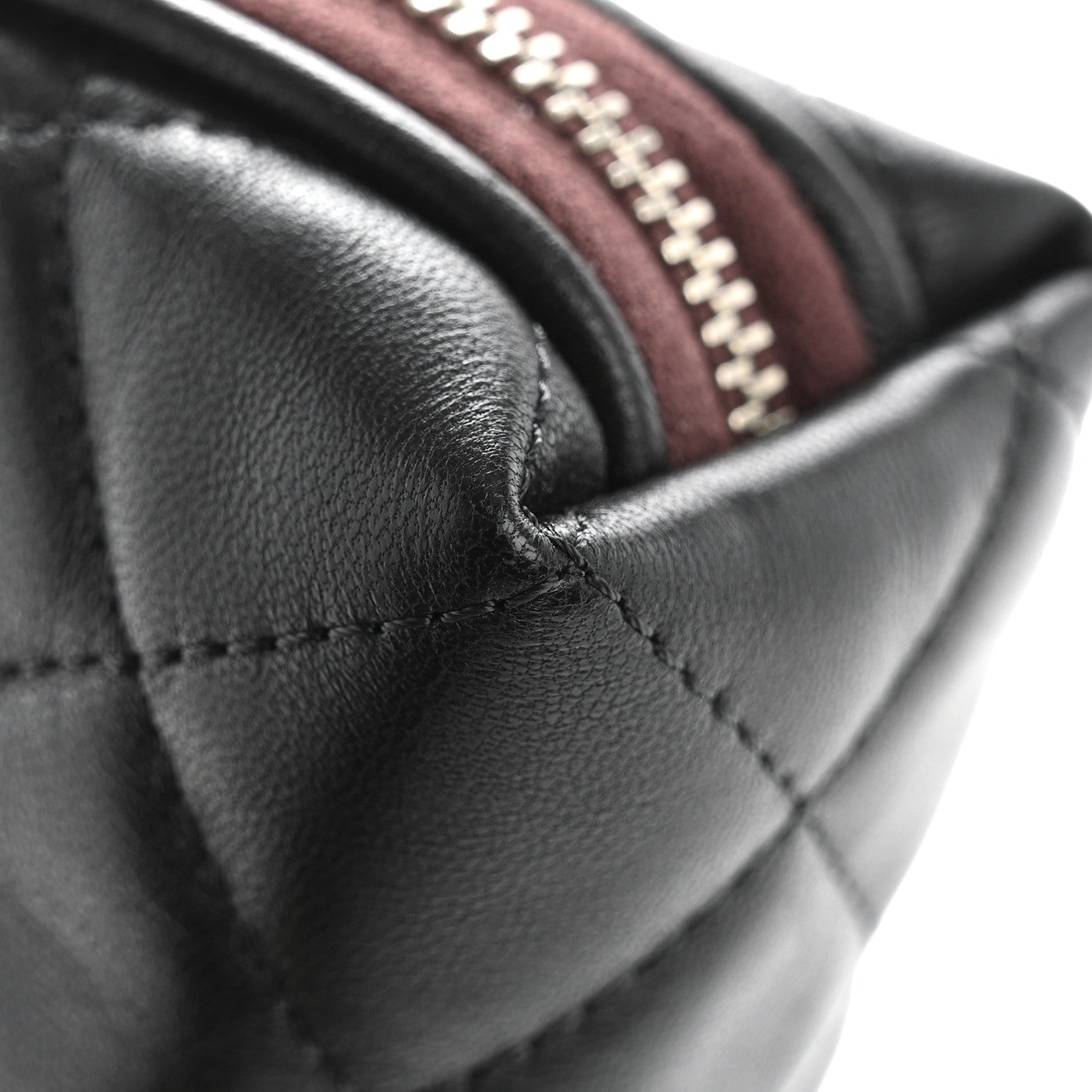 Chanel Lambskin Quilted Cosmetic Case Black 9 of 10