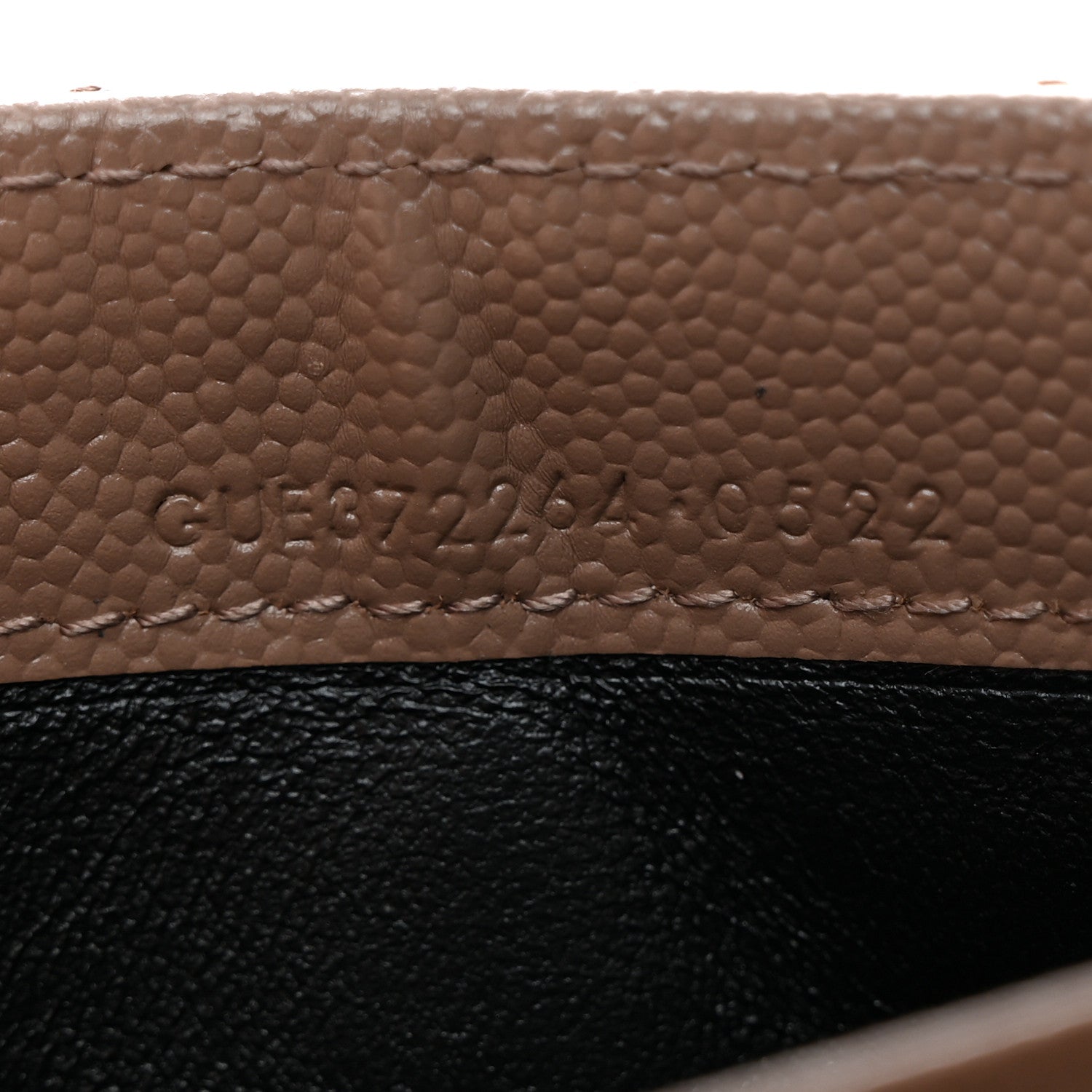 Saint Laurent Grain De Poudre Matelasse Chevron Monogram Flap Wallet Taupe 7 of 7