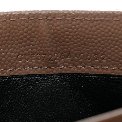 Saint Laurent Grain De Poudre Matelasse Chevron Monogram Flap Wallet Taupe 7 of 7