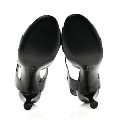 Chanel Lambskin Pearl CC Bow Sandals 39 Black 5 of 8