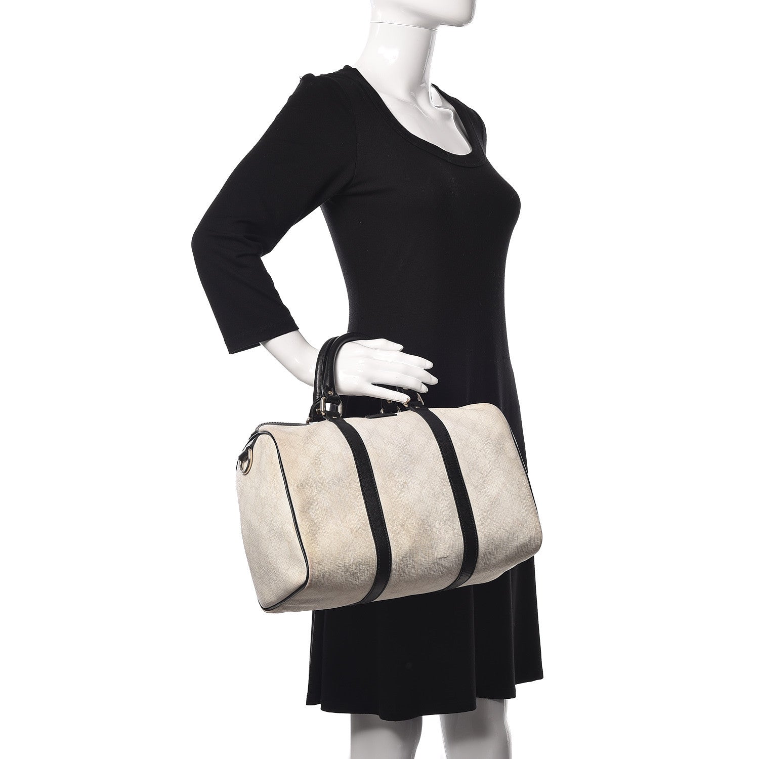 Gucci GG Plus Monogram Medium Joy Boston White Black 2 of 27