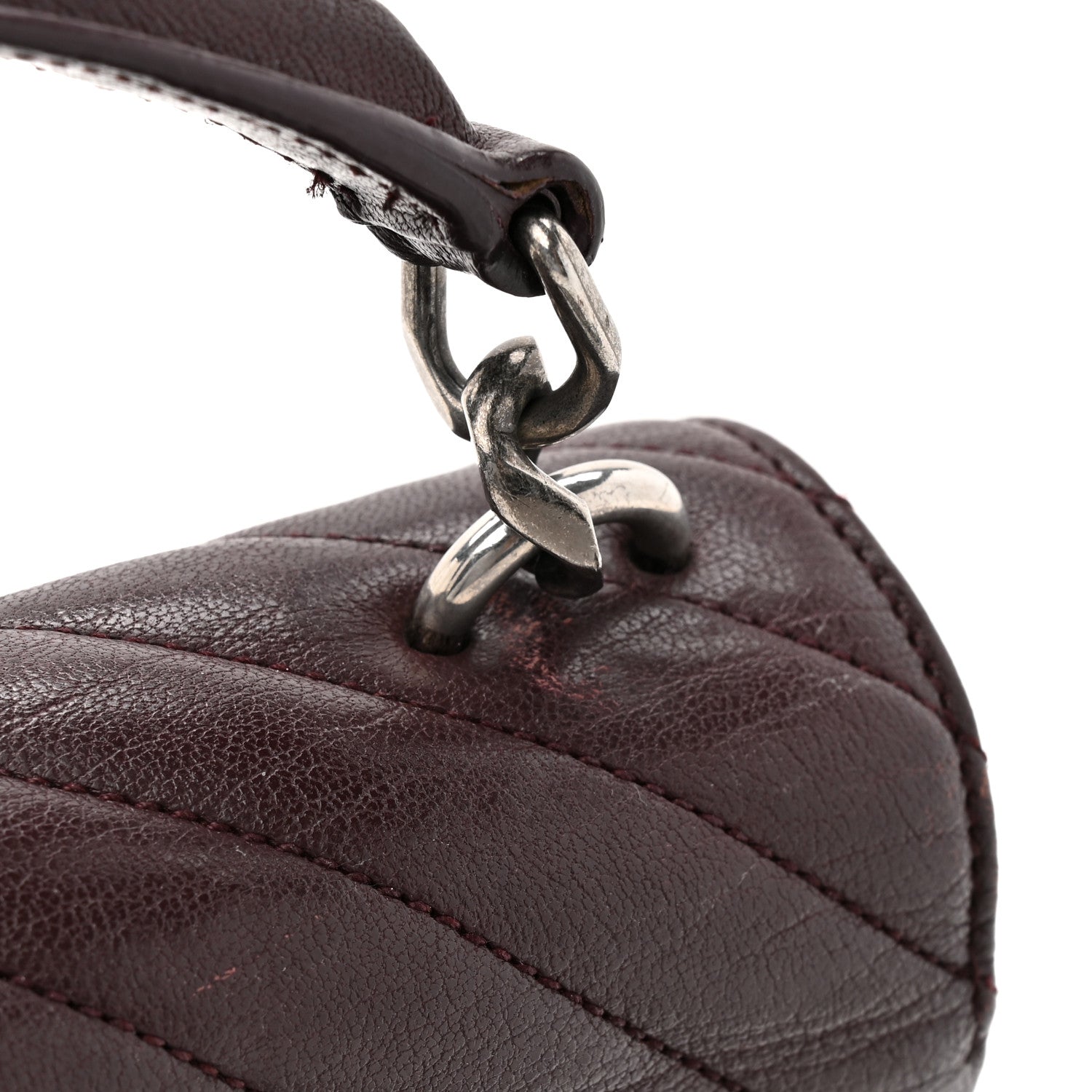 Saint Laurent Sheepskin Matelasse Chevron Monogram Medium College Bag Amaranto 14 of 14