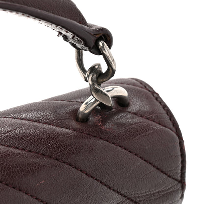 Saint Laurent Sheepskin Matelasse Chevron Monogram Medium College Bag Amaranto 14 of 14