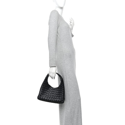 Bottega Veneta Nappa Intrecciato Small Campana Shoulder Bag Black 2 of 11