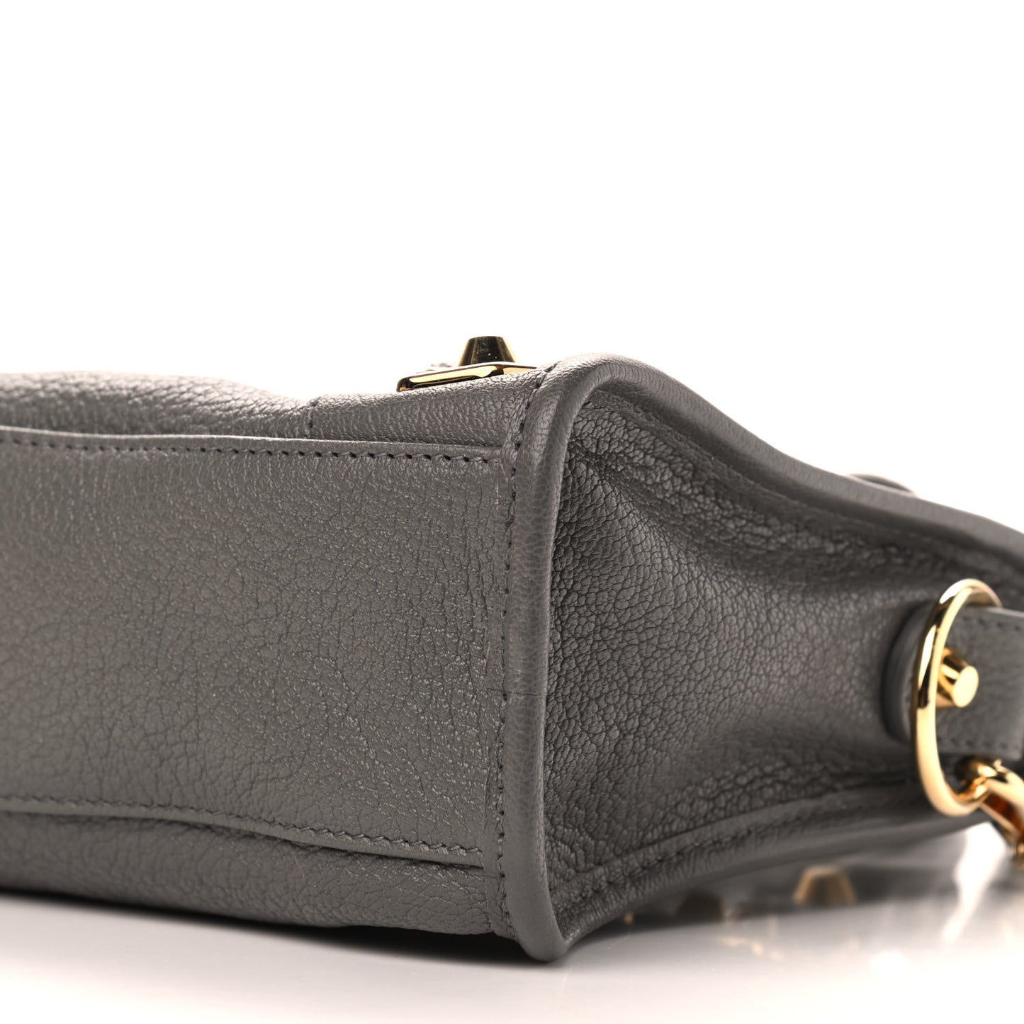 Chevre Gold Metallic Edge Hardware Mini City Gris Acier