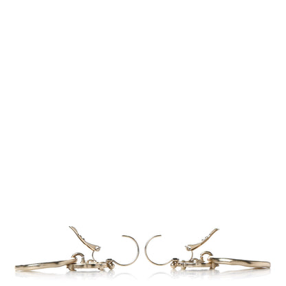 Chanel Metal Round CC Medallion Drop Earrings Gold 3 of 5