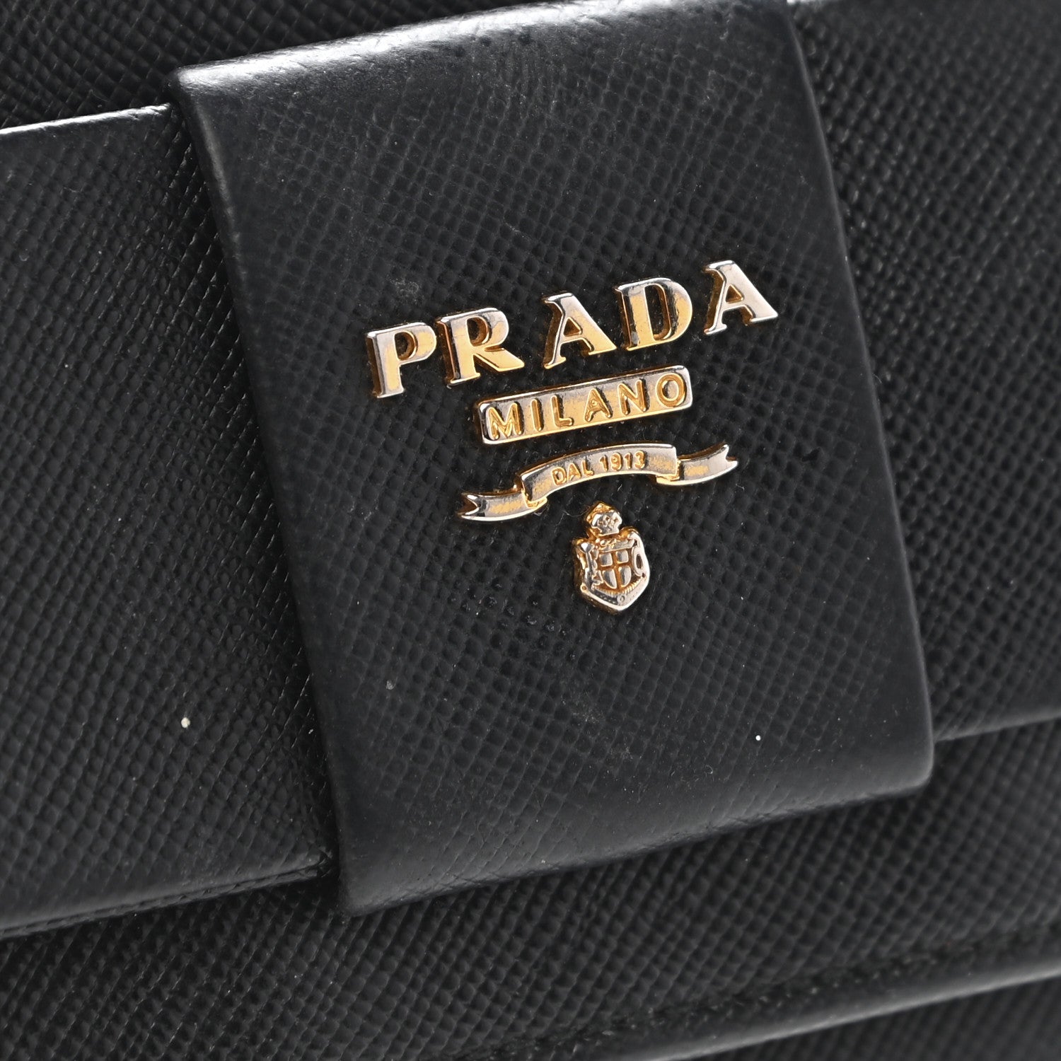 Prada Saffiano Bow Continental Wallet Black 7 of 12