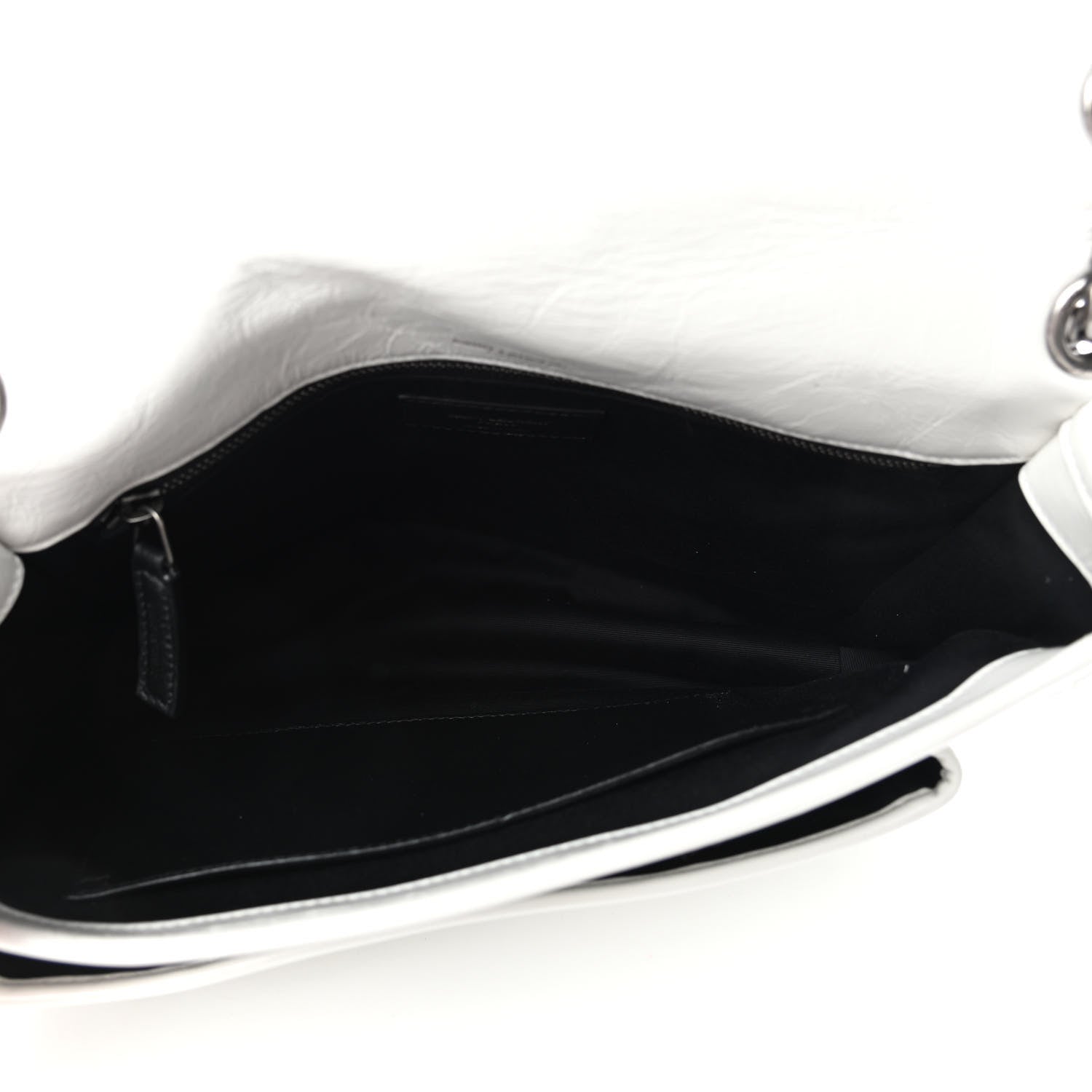 Saint Laurent Crinkled Calfskin Matelasse Monogram Medium Niki Chain Satchel Pearl White 5 of 10
