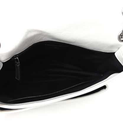 Saint Laurent Crinkled Calfskin Matelasse Monogram Medium Niki Chain Satchel Pearl White 5 of 10