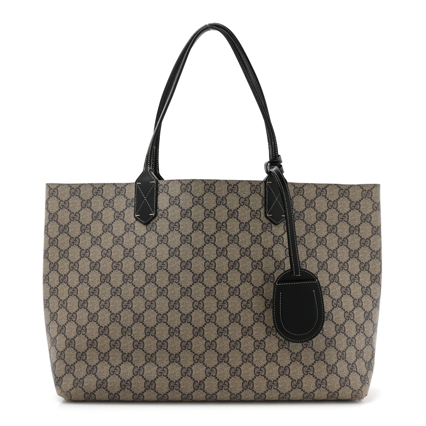 Calfskin GG Supreme Monogram Medium Reversible Tote Dark Brown