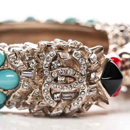 Chanel Crystal Lion Head Bracelet Gold 4 of 6