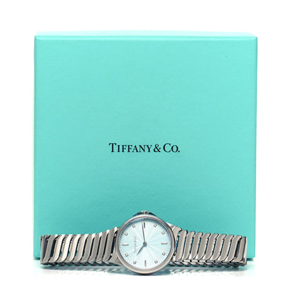 Tiffany Stainless Steel Diamond 28mm Metro 2-Hand Quartz Watch Ice Blue 5 of 5