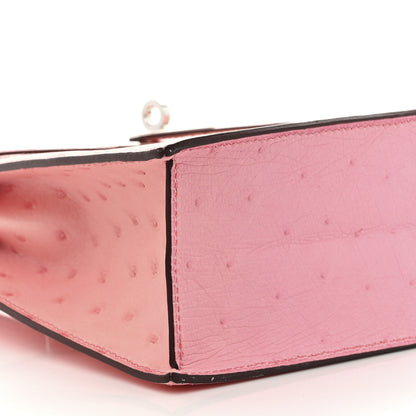 Hermes Ostrich Kelly Danse II Belt Bag Rose Bubblegum 10 of 12