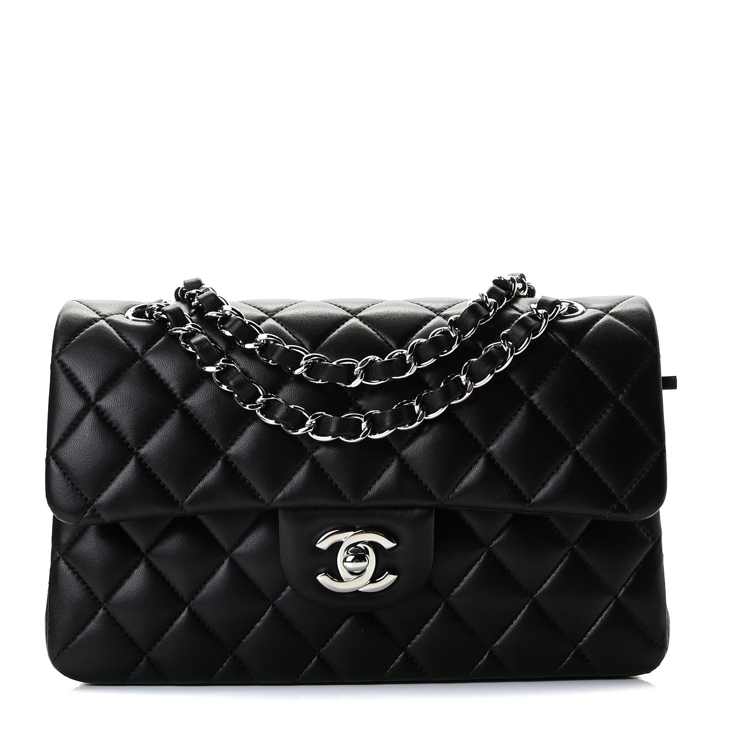 Chanel Lambskin Quilted Small Double Flap Black 1 of 10