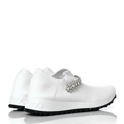 Jimmy Choo Knit Crystal Pearl Verona Sneaker 37 White 4 of 8