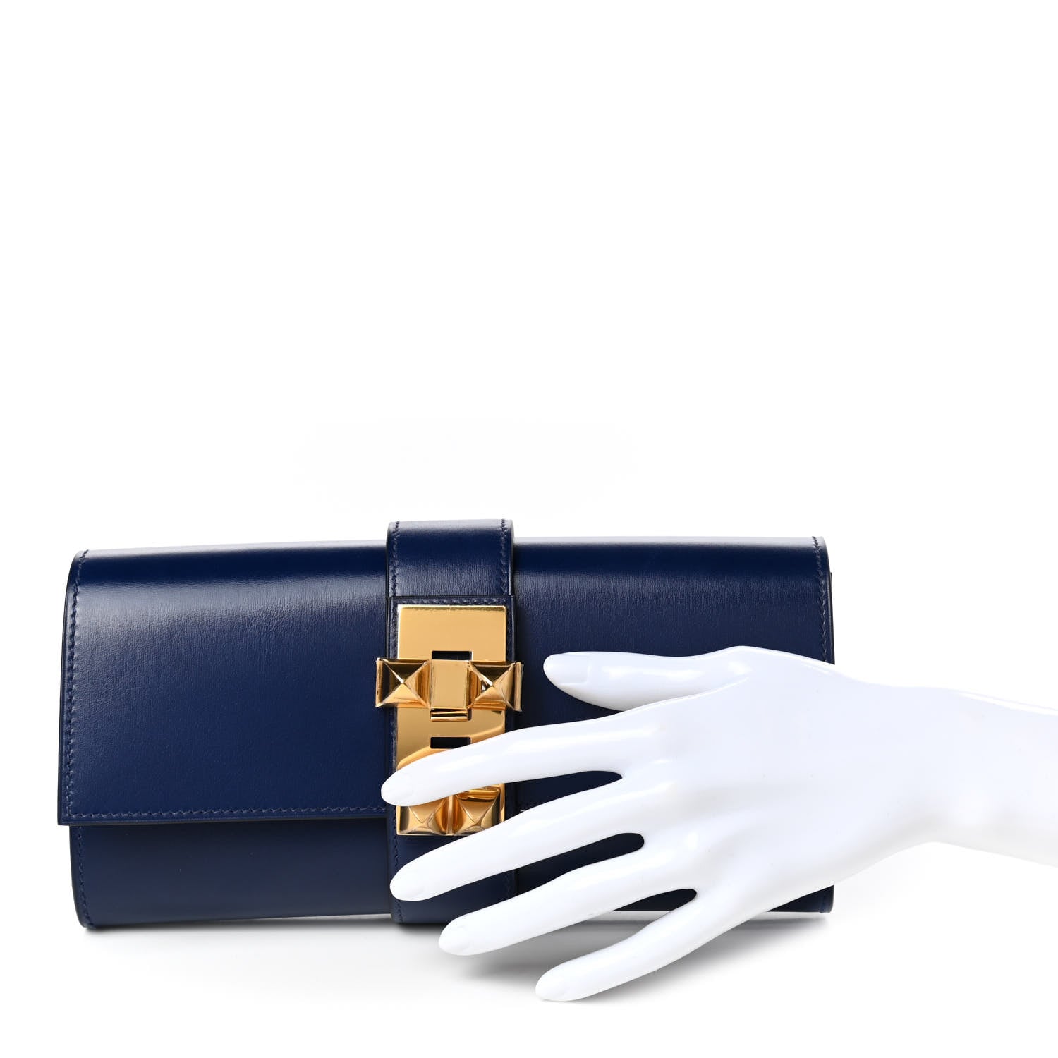 Hermes Box Medor 23 Clutch Bleu Saphir 2 of 8