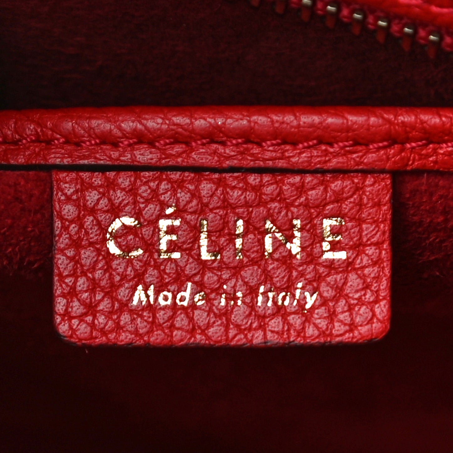 Drummed Calfskin Nano Luggage Red