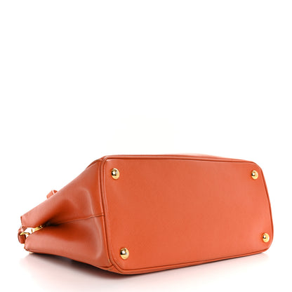 Prada Saffiano Small Galleria Double Zip Tote Papaya 4 of 19