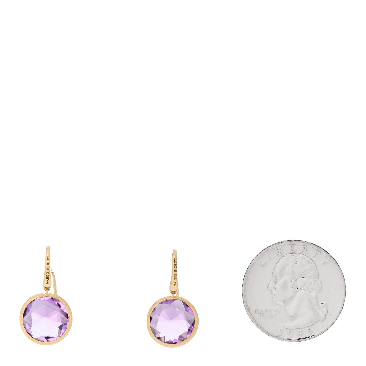 18K Yellow Gold Amethyst Jaipur Drop Earrings