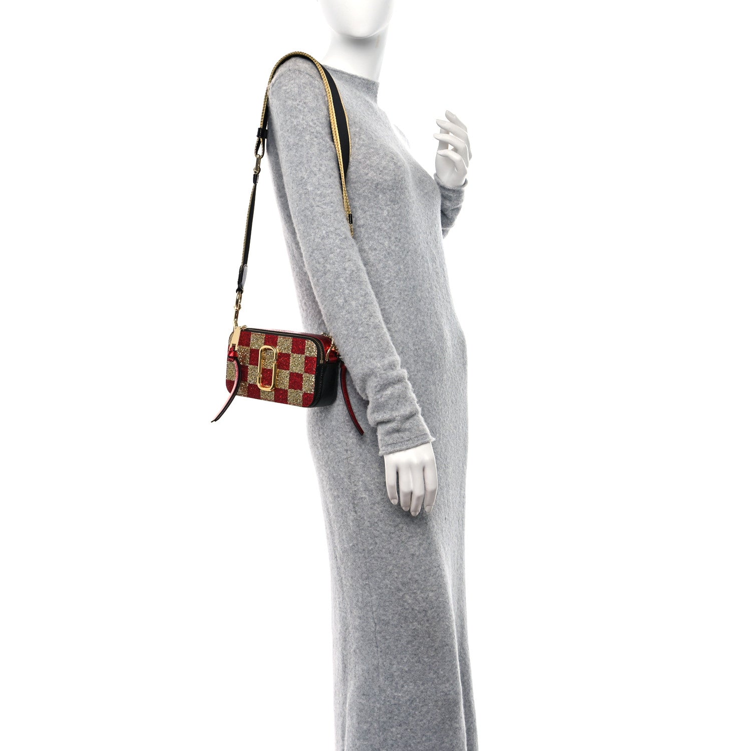 Marc Jacobs Saffiano Checkered Snapshot Camera Bag Gold Multicolor 2 of 9