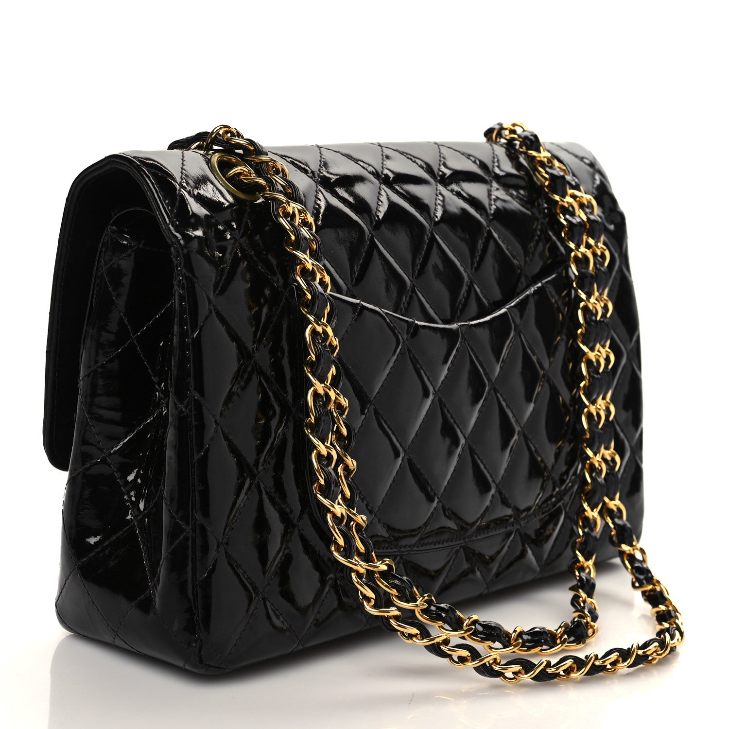 Chanel Patent Quilted Medium Double Flap Black 3 of 9