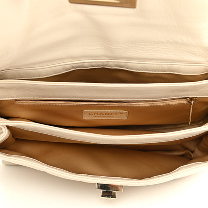 Chanel Lambskin Chocolate Bar Shoulder Bag White 5 of 13