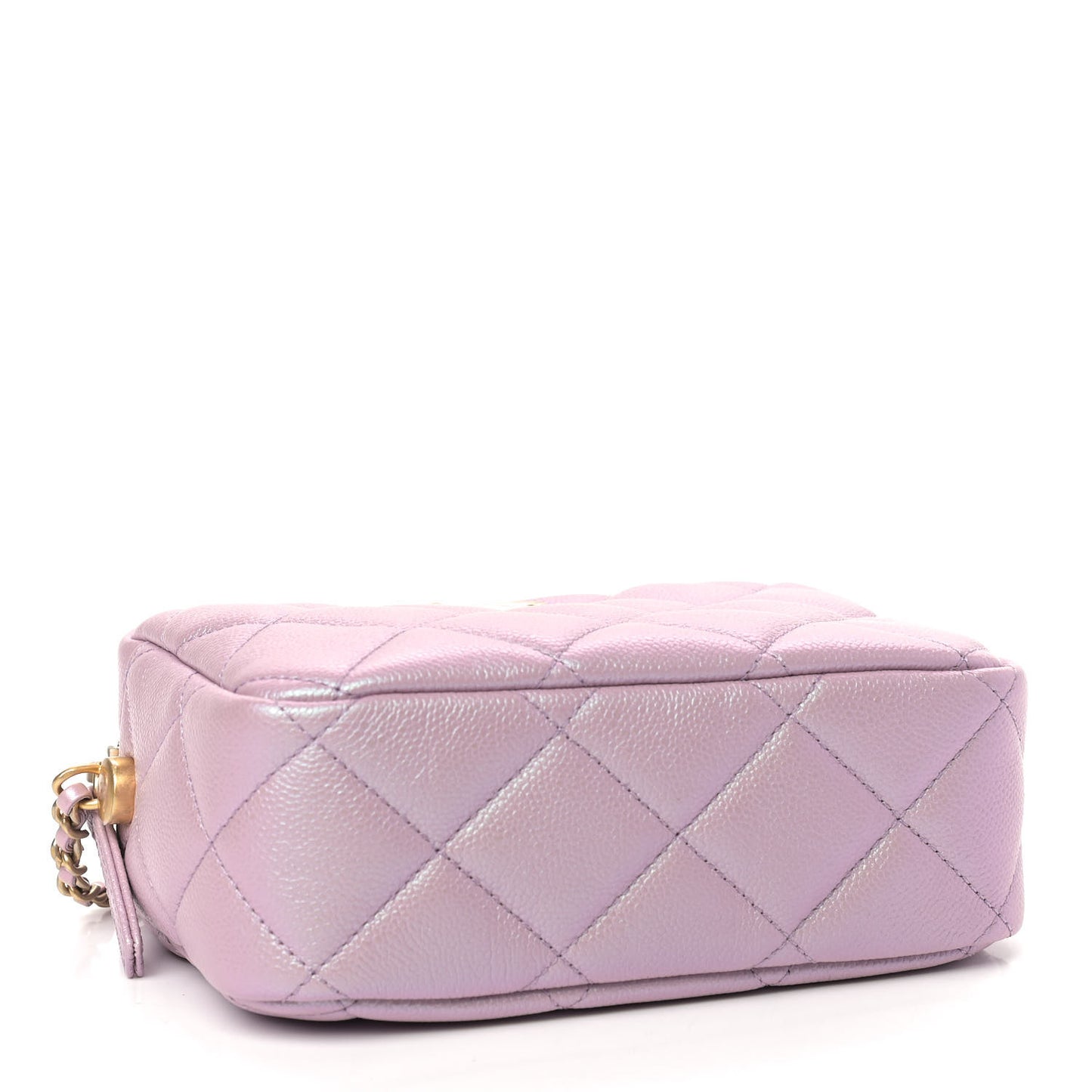 Iridescent Caviar Quilted Mini My Perfect Camera Case Pink