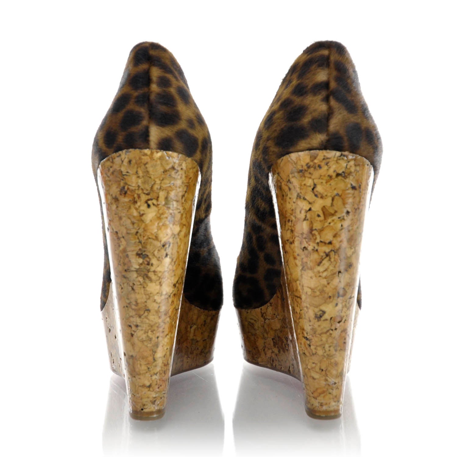 Christian Louboutin Leopard Pony Hair Coroclic 140 Wedges 37.5 3 of 7