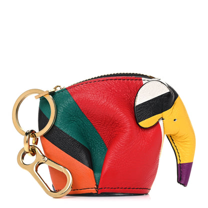 Loewe Calfskin Elephant Coin Purse Bag Charm Key Holder Multicolor 1 of 10