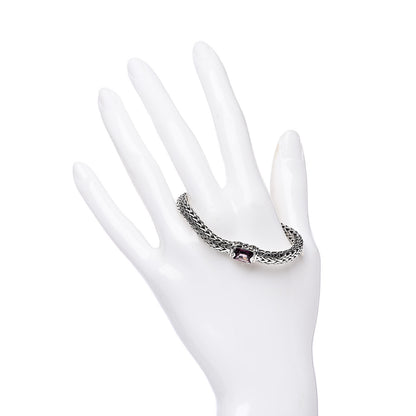 John Hardy Sterling Silver 18K Yellow Gold Pink Topaz Classic Chain Bracelet 2 of 5