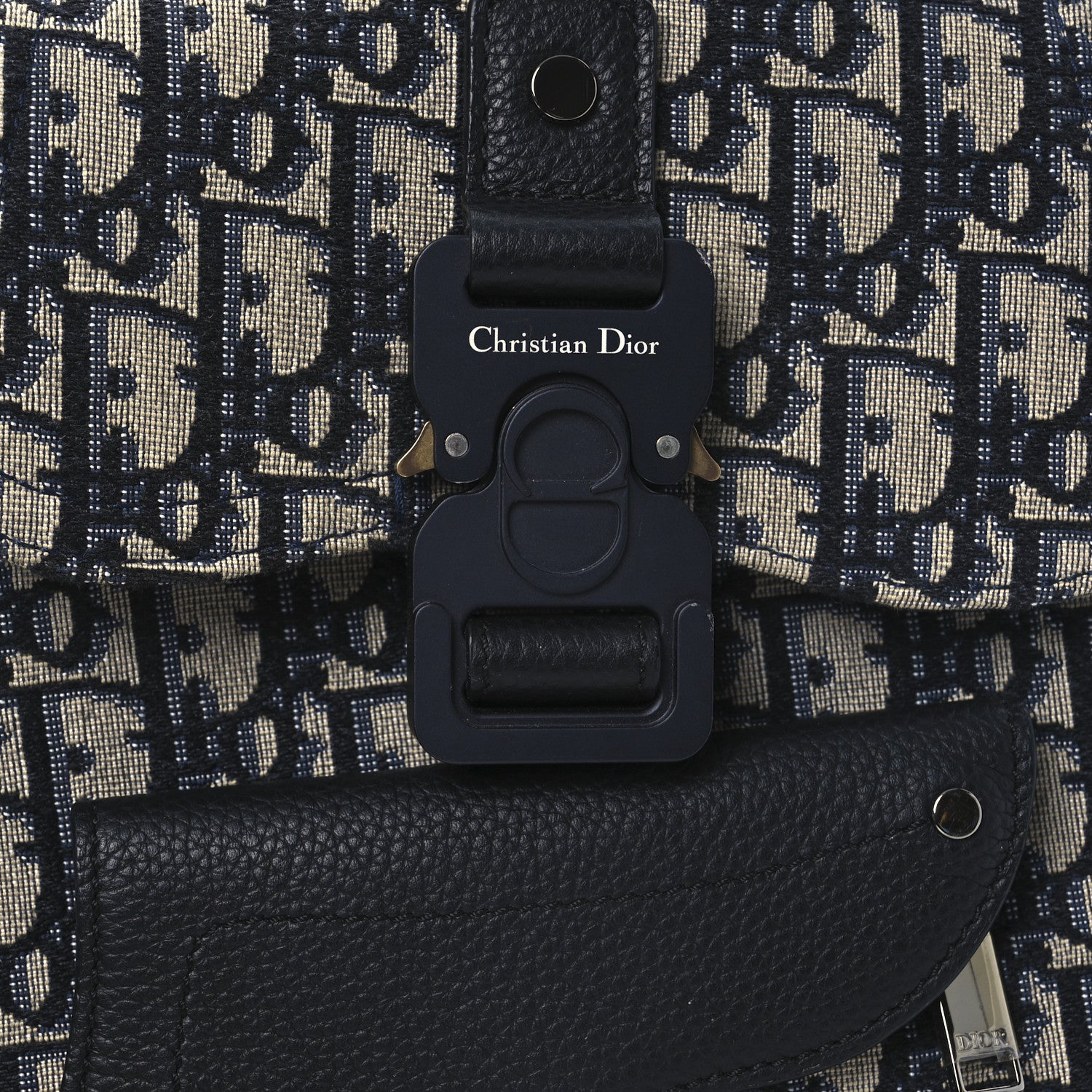 Christian Dior HOMME Oblique Calfskin Mens Mini Saddle Backpack Navy Blue 8 of 12