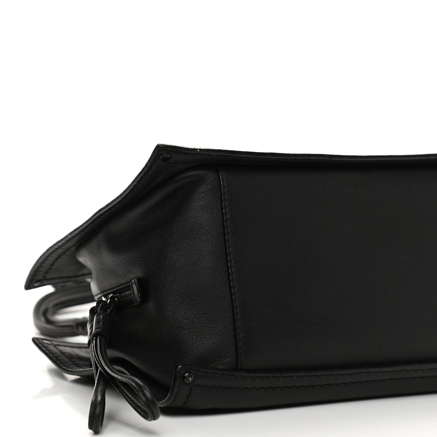 Nappa Chain Logo Shopper Tote Black
