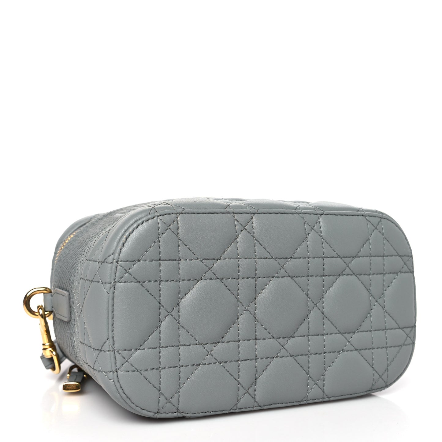Lambskin Cannage Small Diortravel Vanity Case Grey