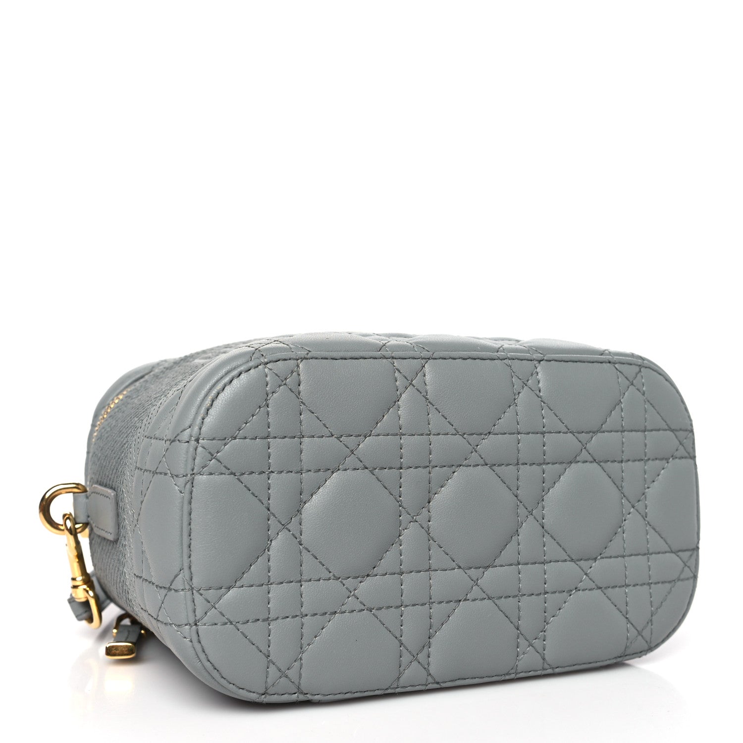 Christian Dior Lambskin Cannage Small Diortravel Vanity Case Grey 4 of 10