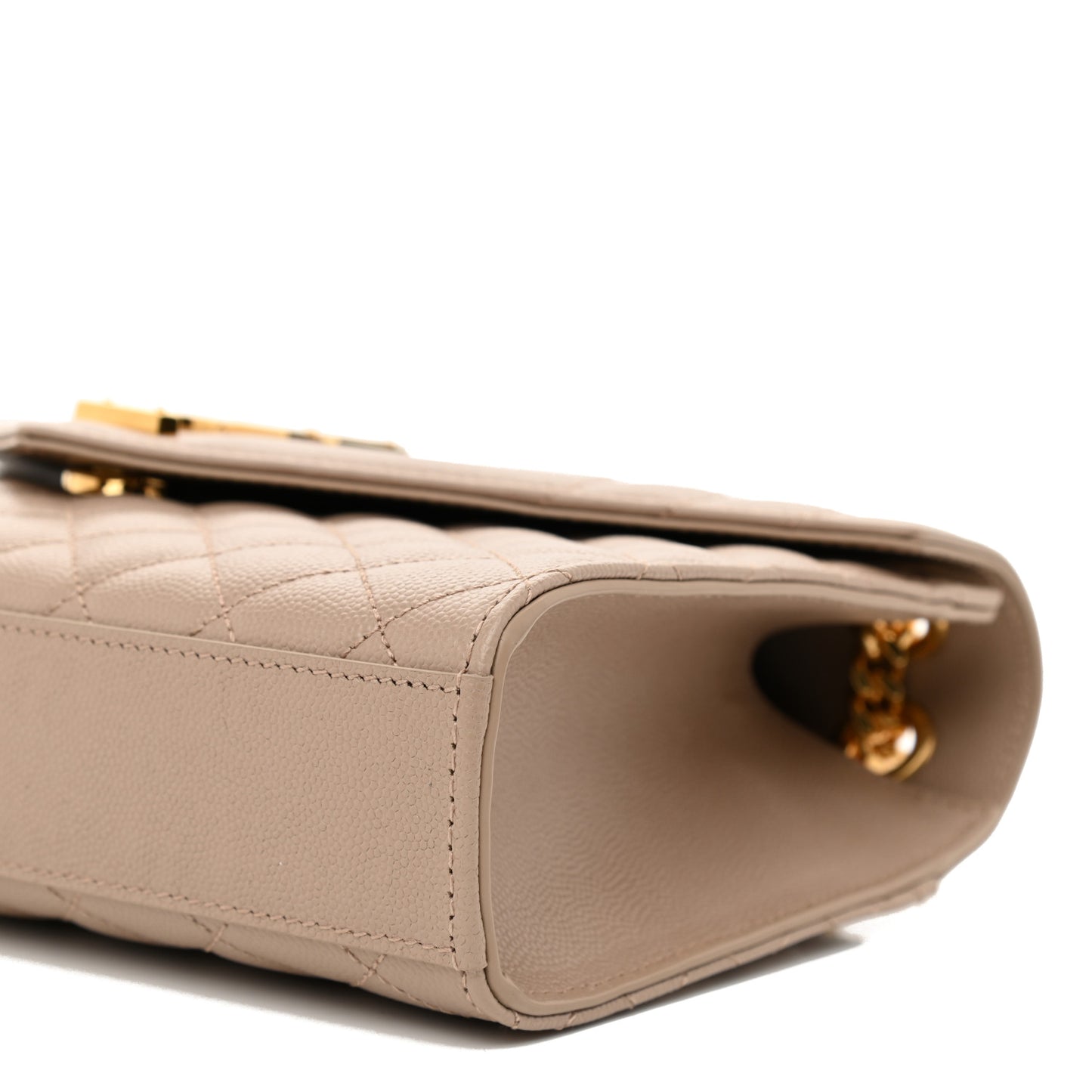 Grain De Poudre Textured Mixed Matelasse Medium Triquilt Monogram Satchel Dark Beige