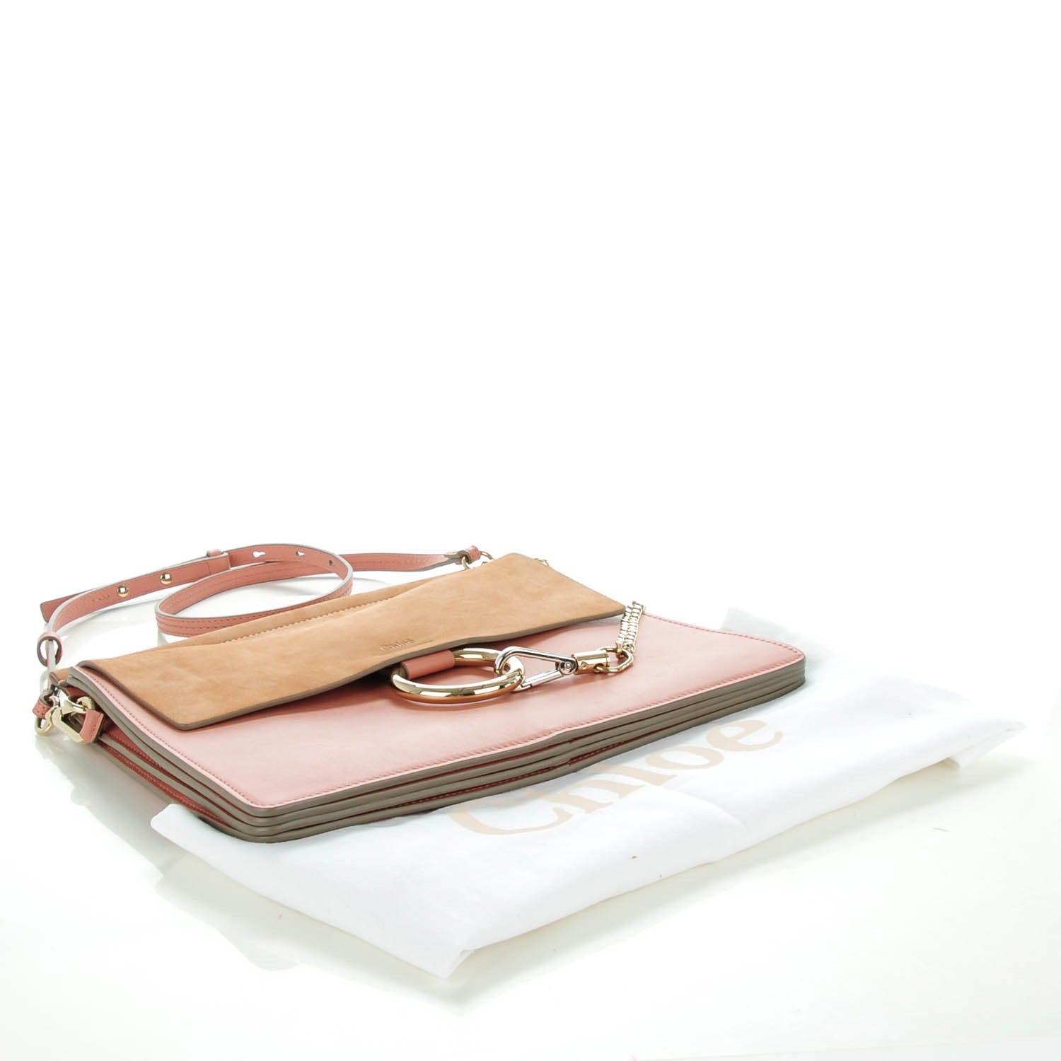 Chloe Suede Medium Faye Shoulder Bag Misty Rose 4 of 8