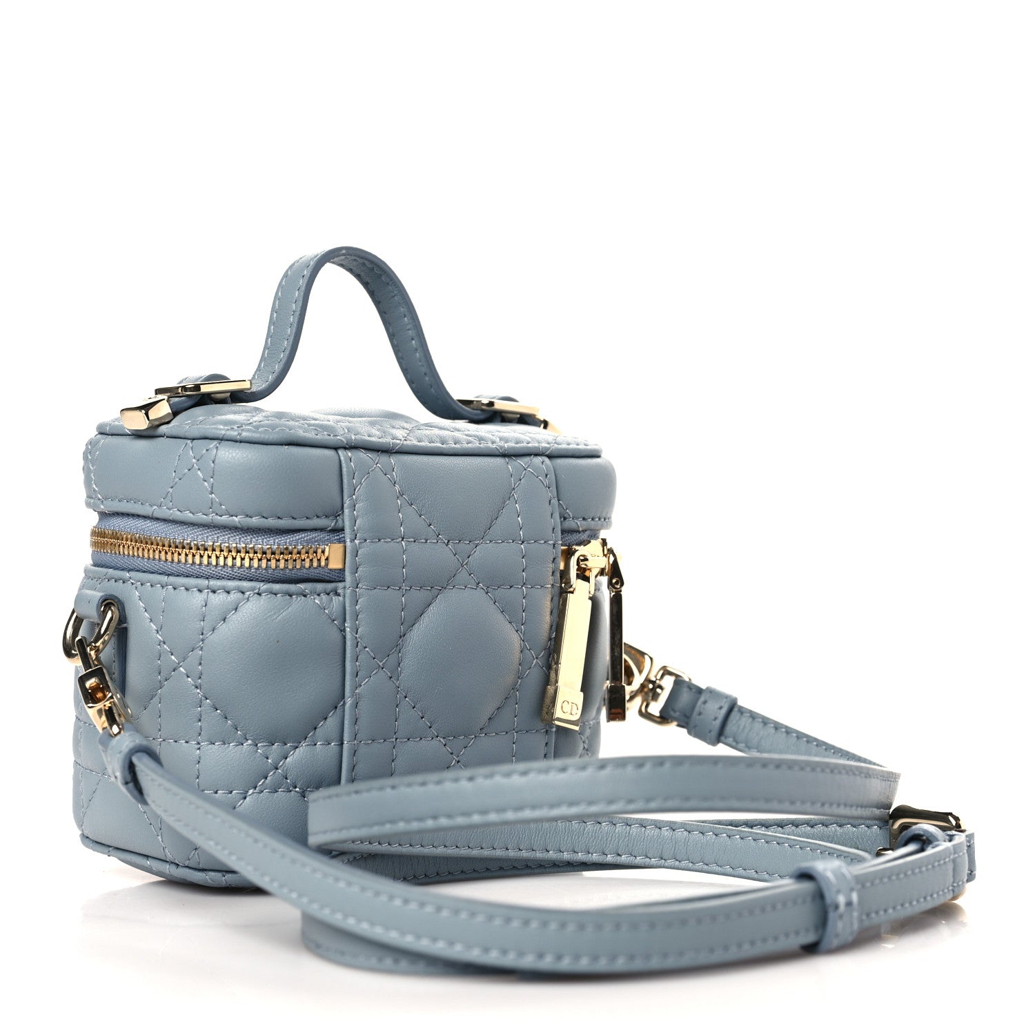 Christian Dior Lambskin Cannage Micro Lady Dior Vanity Case Cloud Blue 3 of 8