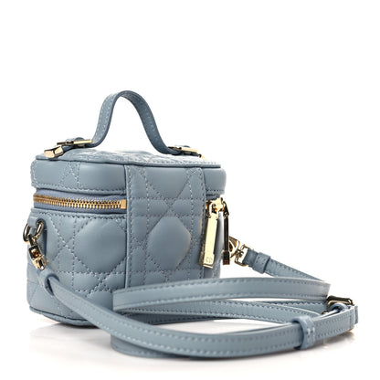 Christian Dior Lambskin Cannage Micro Lady Dior Vanity Case Cloud Blue 3 of 8