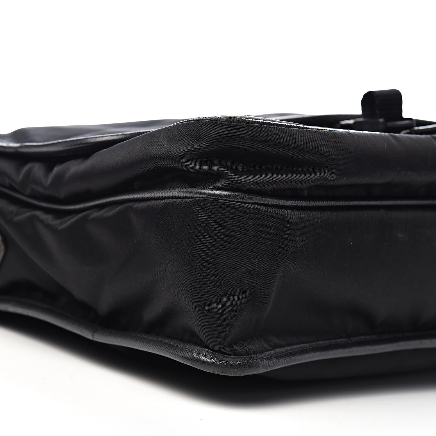 Prada Tessuto Nylon Saffiano Messenger Satchel Black 9 of 12