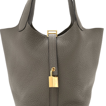 Hermes Taurillon Clemence Picotin Lock 18 PM Etain 8 of 11