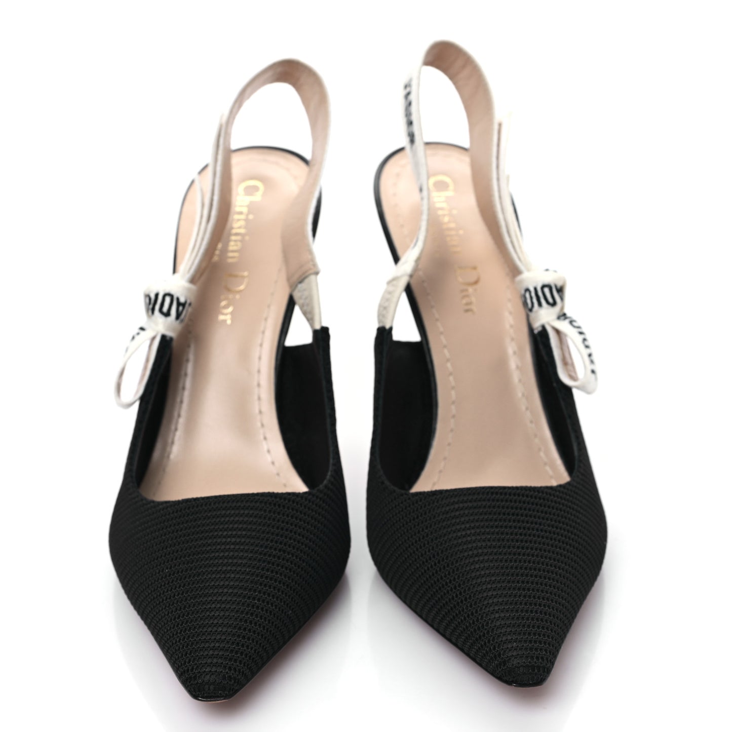 Technical Canvas Ribbon J'Adior Slingback 100mm Pumps 36.5 Black
