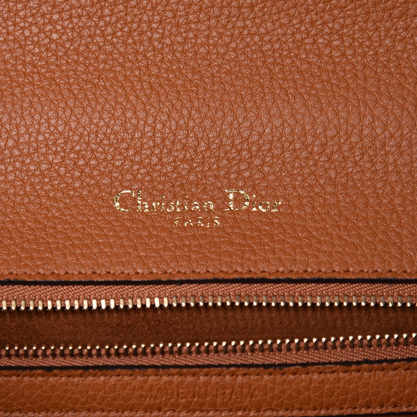 Grained Calfskin Medium Diorama Flap Bag Brown