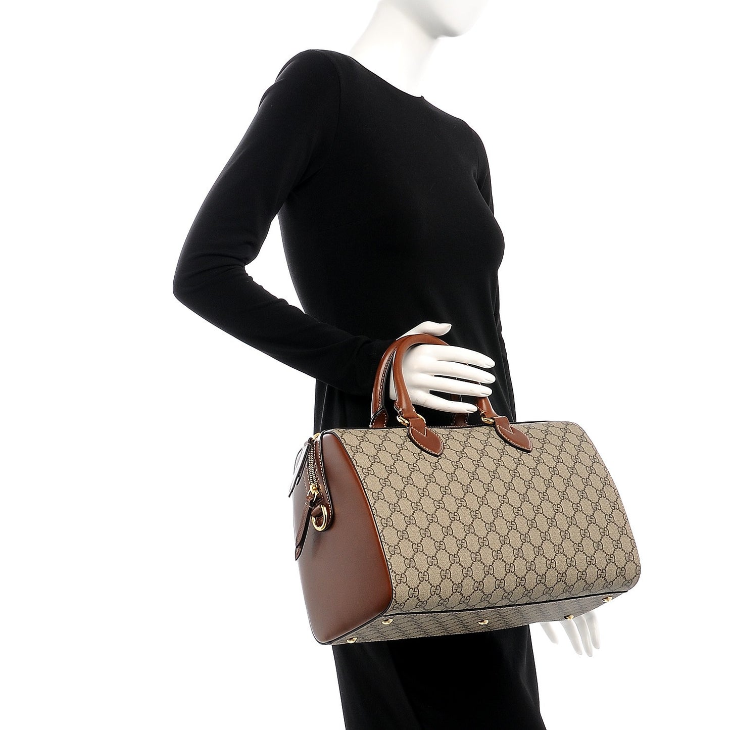 GG Supreme Monogram Medium Boston Beige Cuir
