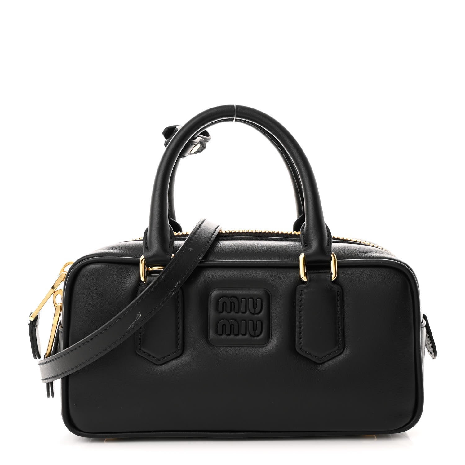 Miu Miu Calfskin Regular Arcadie Top Handle Bag Black 1 of 10